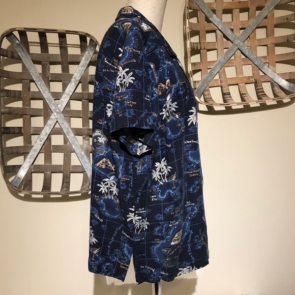 La Cabaña Tropical  Map Button Down Shirt - Picture 5 of 8